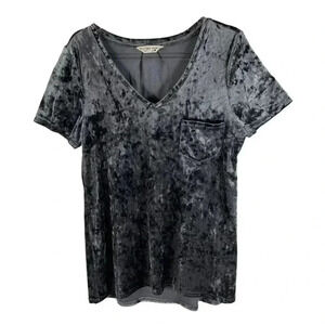 Velvet Legging Tee Spring + Mercer Gray Short Sleeve Top Womens M Lagon Look